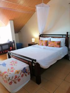 um quarto com uma cama de dossel grande em Penthouse Studio Apartment em Nairobi