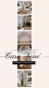 un collage de photos d'une chambre dans l'établissement Casa Nené, à Cisternino
