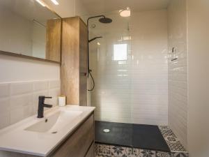 een badkamer met een wastafel en een douche bij L'Anatole - Smart Appart - Centre-Ville Troyes in Troyes