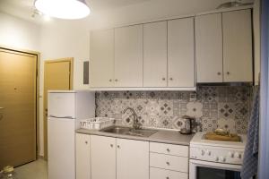 Kuchyň nebo kuchyňský kout v ubytování Grey Theros Apartments