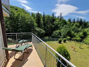 Balkón nebo terasa v ubytování Na Bukowej Apartament Widokowy z dużym tarasem