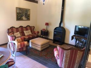 托雷瓦爾德聖佩德的住宿－La Callejuela，带沙发和炉灶的客厅