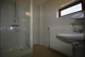 a bathroom with a sink and a shower and a sink at Achouffe - LACHENAL in Achouffe