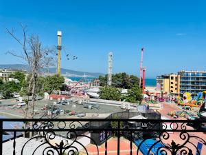 a view of an amusement park with a playground at Luxury apartment whit sea view at Sunny Beach in Sunny Beach