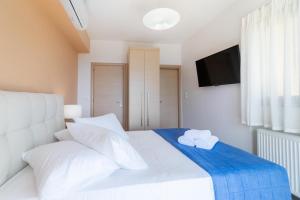 Posteľ alebo postele v izbe v ubytovaní Endless Blue Villa Lefkada