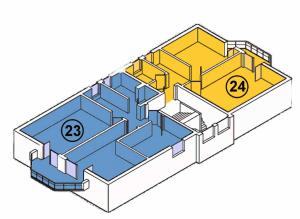 eine Darstellung eines Grundrisses eines Hauses in der Unterkunft Haus Kiek Ut Apartment 24 in Timmendorfer Strand