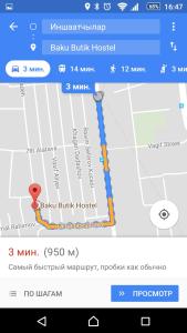 una captura de pantalla de un mapa de Google del hospital de Bathbury en Baku Butik Mini-Hotel, en Baku