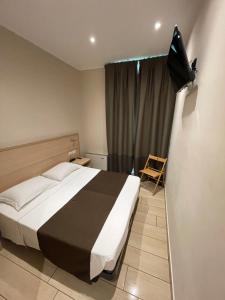 - une chambre avec un lit et une télévision à écran plat dans l'établissement Hotel San Biagio, à Milan