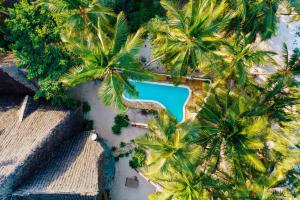 an aerial view of a resort with a pool and palm trees at Utupoa in Matemwe