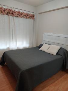 a bedroom with a large bed with a window at Departamento en Centro de Salta in Salta