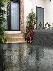 a swimming pool in front of a house with plants at Villas Chaba in Thong Nai Pan Yai