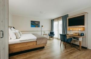 Katil atau katil-katil dalam bilik di Hotel Alter Muschelsaal