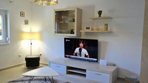 Televízia a/alebo spoločenská miestnosť v ubytovaní Holiday House Holek