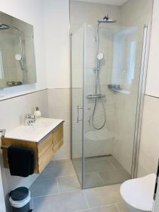 Ett badrum på Zollernalb-Apartment