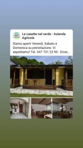 eine Collage von zwei Bildern eines Gebäudes in der Unterkunft Le casette nel verde in Lurisia