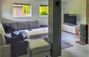 Μια τηλεόραση ή/και κέντρο ψυχαγωγίας στο 4 Bedroom Beautiful Home In Lyngdal