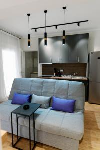 Svetainės erdvė apgyvendinimo įstaigoje Stamatina's Luxury Apartment (Little Suite)