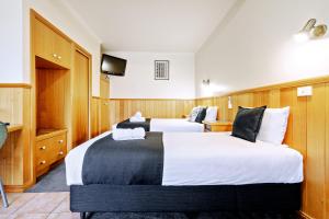 a hotel room with two beds and a television at Best Westlander Motor Inn in Horsham