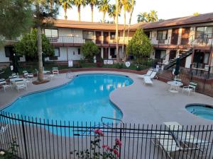 a large swimming pool in a residential area at Saddle West Casino Hotel in Pahrump