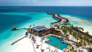 an aerial view of a resort in the ocean at OBLU XPERIENCE Ailafushi - All Inclusive with Free Transfers in Male City