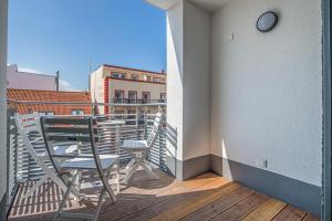 Ein Balkon oder eine Terrasse in der Unterkunft Schippershuus 08