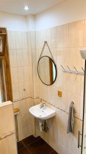 A bathroom at Beautiful Place in Slovakia Bratislava Old Town Center with AC