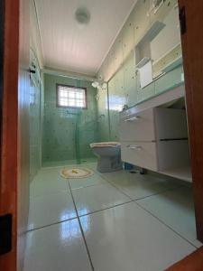 uma casa de banho com um WC e um lavatório em Sonho Meu em Campos do Jordão