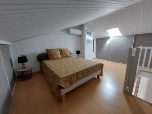 エーグ・モルトにある11 le tadorneの部屋の中に大きなベッドがある寝室