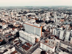 an aerial view of a city with buildings at P1 Hotel in Santa Maria