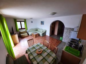 an aerial view of a living room with a table at Vila Mia in Prizba