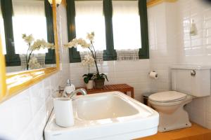 a bathroom with a sink and a toilet at Hostalet dels Indians in Begur