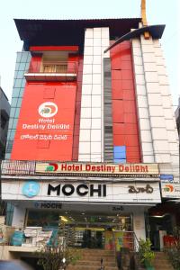 a building with a hotel destiny destiny detection sign on it at Hotel Destiny Delight in Visakhapatnam