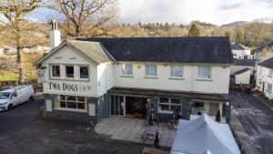 an overhead view of a building with a tent outside at Twa Dogs Inn in Keswick