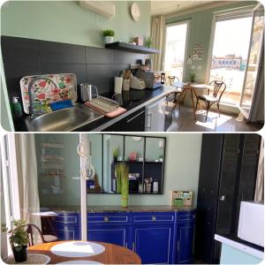 a kitchen with a sink and a counter top at Les Terrasses in Toulon