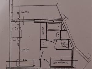 Plan piętra w obiekcie Studio cosy de 21m² au pied des pistes avec balcon, ascenseur, et proche télécabines - 5 couchages - FR-1-573-62