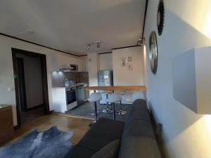 Chalet Appart'Hôtel l'Eau Vive的厨房或小厨房