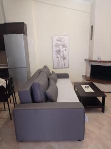 sala de estar con sofá y mesa en Deluxe Apartments 1, en Orfánion