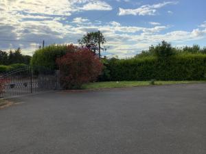 um parque de estacionamento vazio com uma cerca e arbustos em Dolla em Nenagh