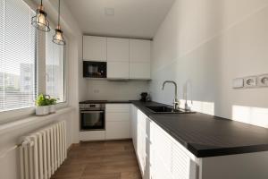 Kuchyň nebo kuchyňský kout v ubytování apartmán NA NOC V BOHDANČI