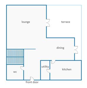 The floor plan of Villa Cala Nit by Villa Plus