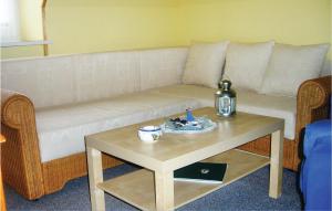 ホーヴァハトにあるStunning Apartment In Hohwacht With Kitchenetteのリビングルーム(ソファ、コーヒーテーブル付)