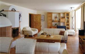 un soggiorno con mobili bianchi e un camino di Amazing Home In Saal With Sauna a Saal