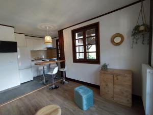 Chalet Appart'Hôtel l'Eau Vive的电视和/或娱乐中心