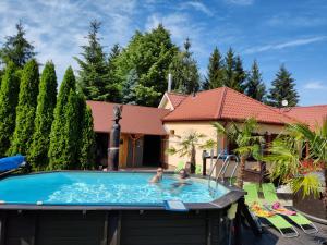 The swimming pool at or close to Viki Vendégház