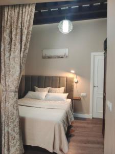 1 dormitorio con 1 cama con cortina en La Viña (centro histórico), en Cádiz 11 fotos más