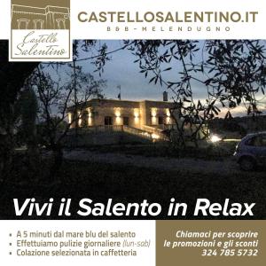 a poster for a house with lights in front of it at Castello Salentino B&B Melendugno in Melendugno