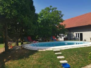 a swimming pool in the yard of a house at Kuca na selu sa bazenom in Štitar