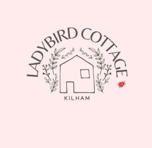 ein Logo für eine Vogelfirma mit einem Haus in der Unterkunft Ladybird Cottage, Dog Friendly, Couples or Small families, Yorkshire Wolds - Countryside and Coast in Great Driffield