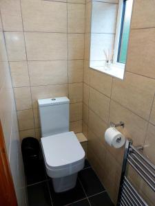 a small bathroom with a toilet and a window at Riverside in York