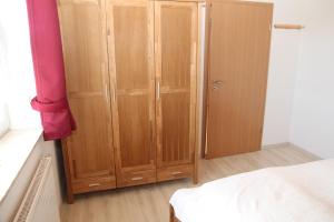 Postel nebo postele na pokoji v ubytování Wiesenblick Fenja
